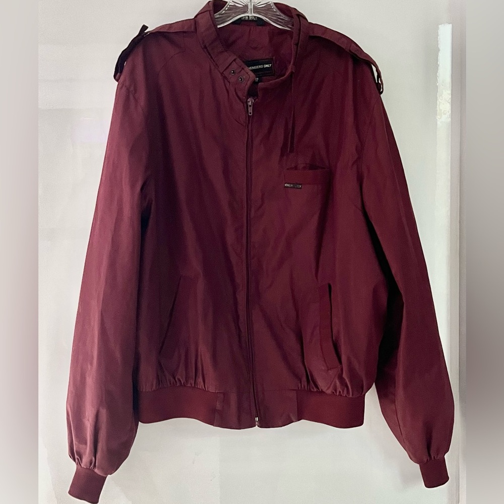 Members Only Vintage 80's Burgundy Cafe Racer Jacket